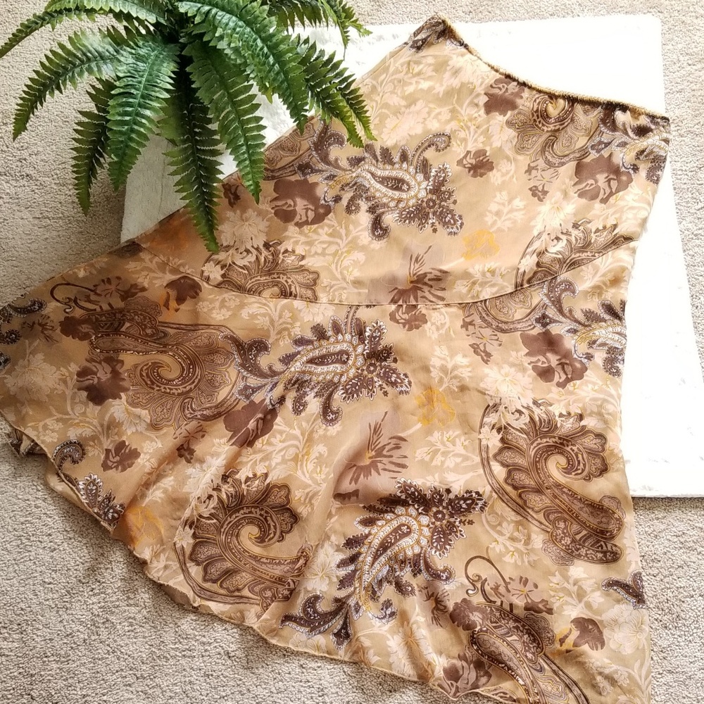 Metro Wear Paisley A-Line Flowy Skirt